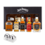 Set cadou cu miniaturi whisky Tennessee 5x50ml și 2 sfere gheață inox - cutie neagră premium