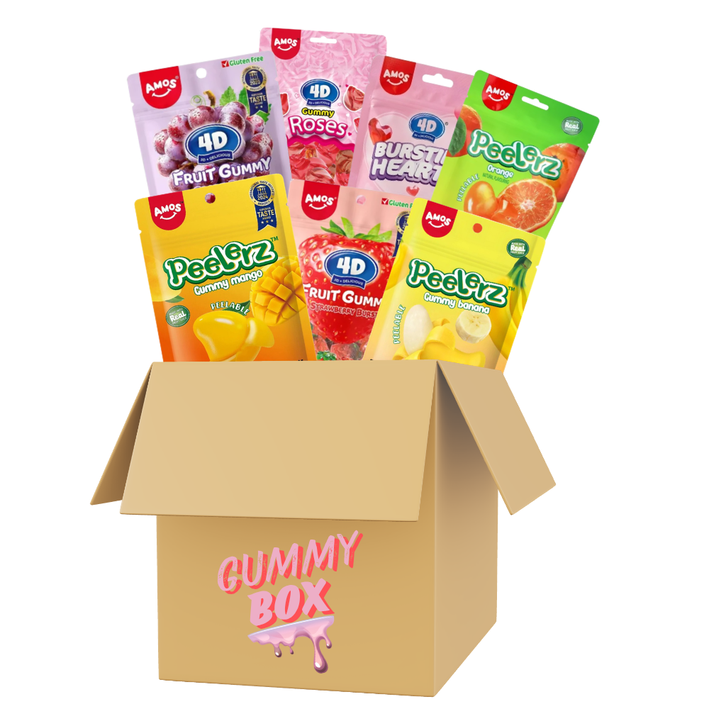 cutie jeleuri copii gummy box cu dulciuri colorate