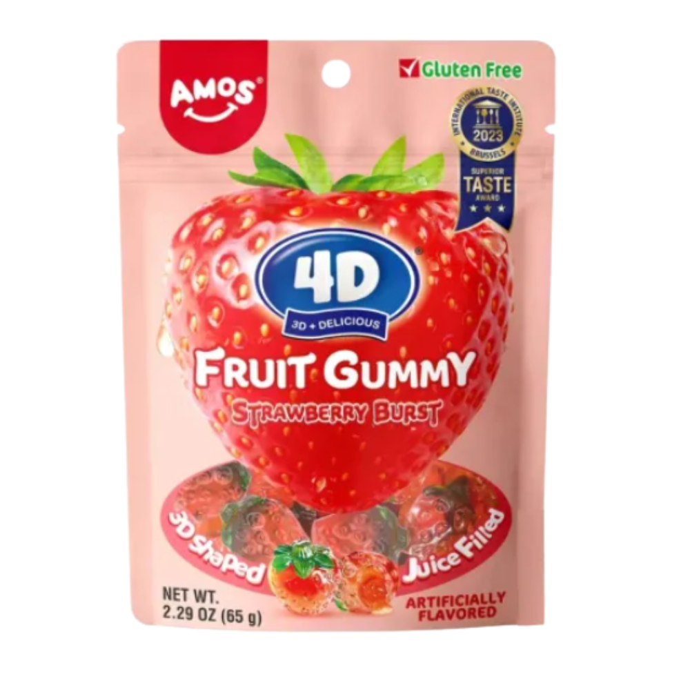 jeleuri capsuni copii Amos 4D gummy strawberry